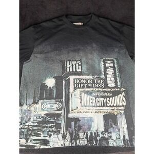 Honor The Gift Inner City Sounds Graphic T-Shirt Black Mens Streetwear HTG Tee